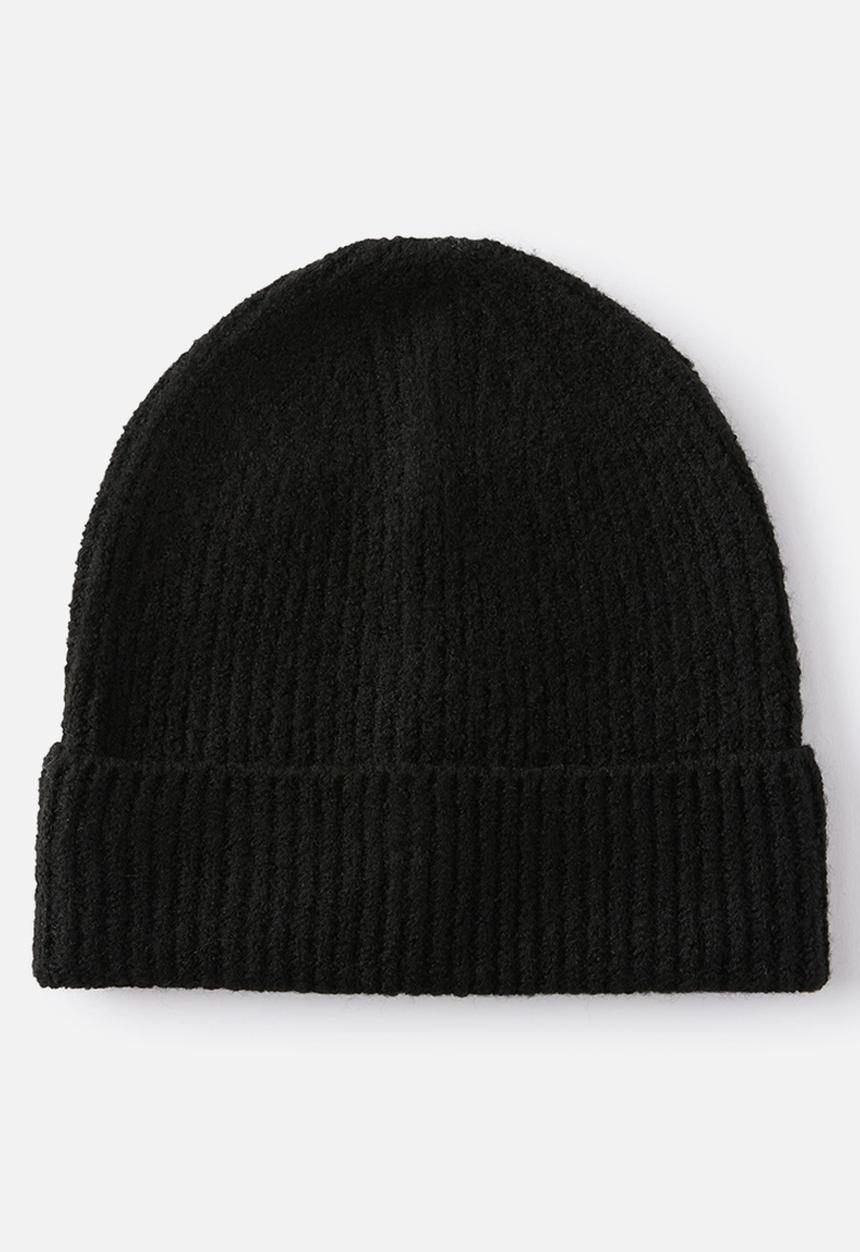 Rubi - Ribbed beanie - black