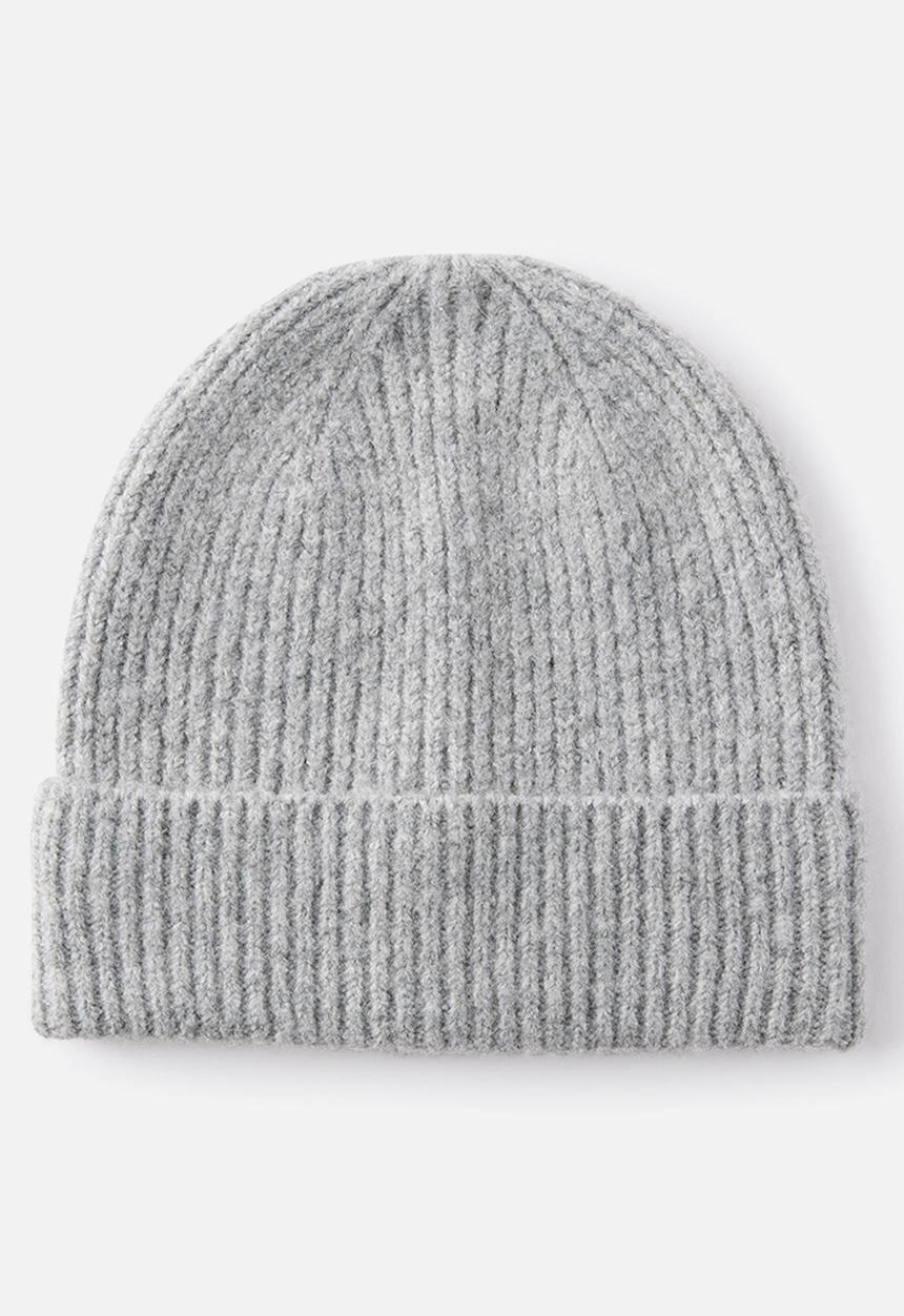 Rubi - Ribbed beanie - grey marle