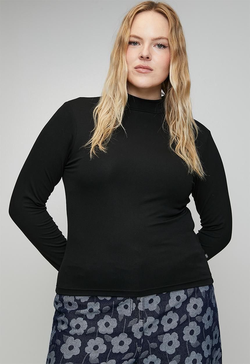 Me&B - Plus Luxe Poloneck Essential - Black