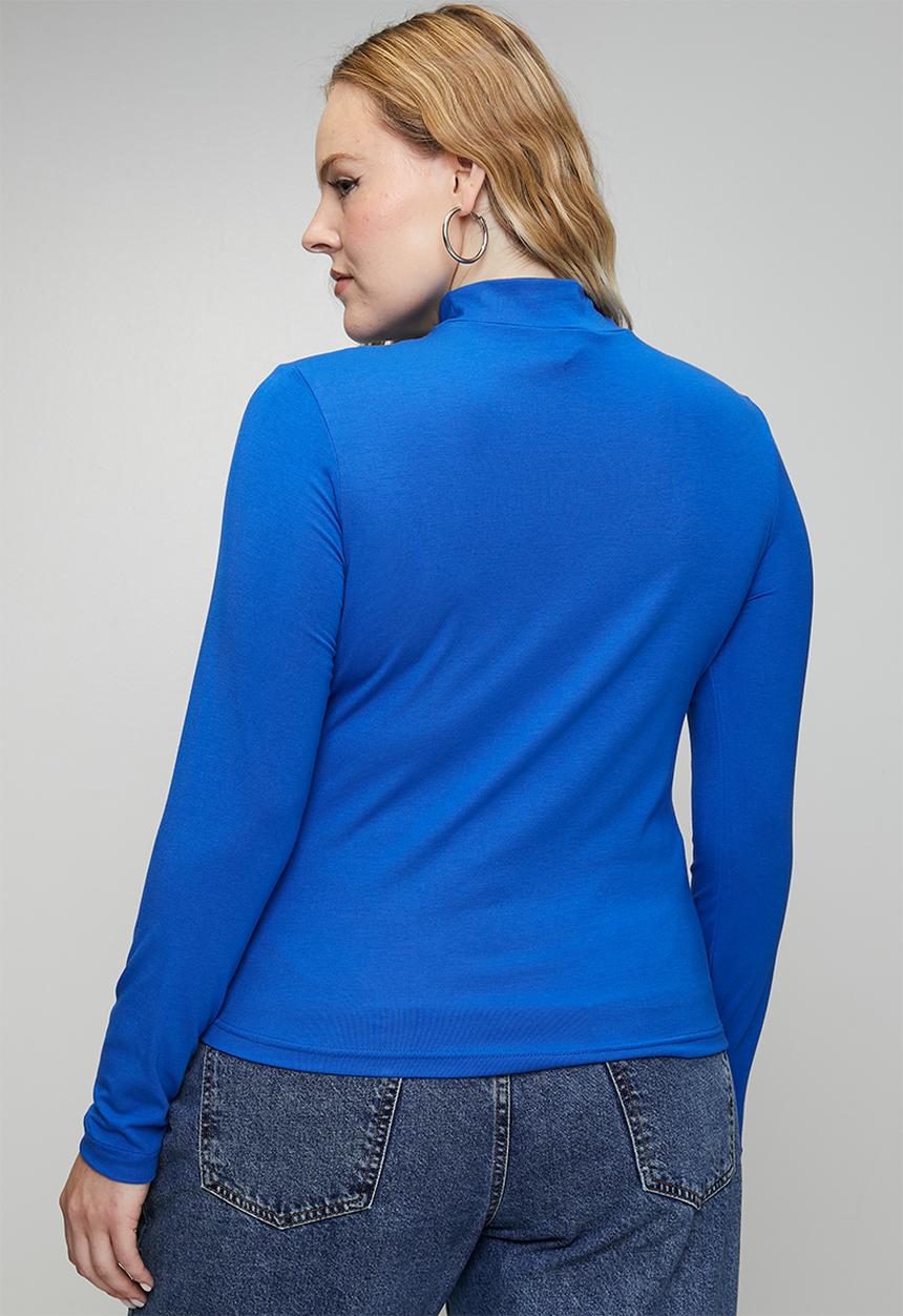 Me&B - Plus Luxe Poloneck Essential - Electric Blue