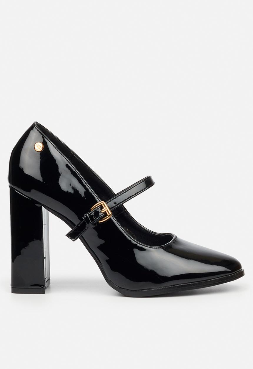 Miss Black - Shania 6 mary jane block heel - black
