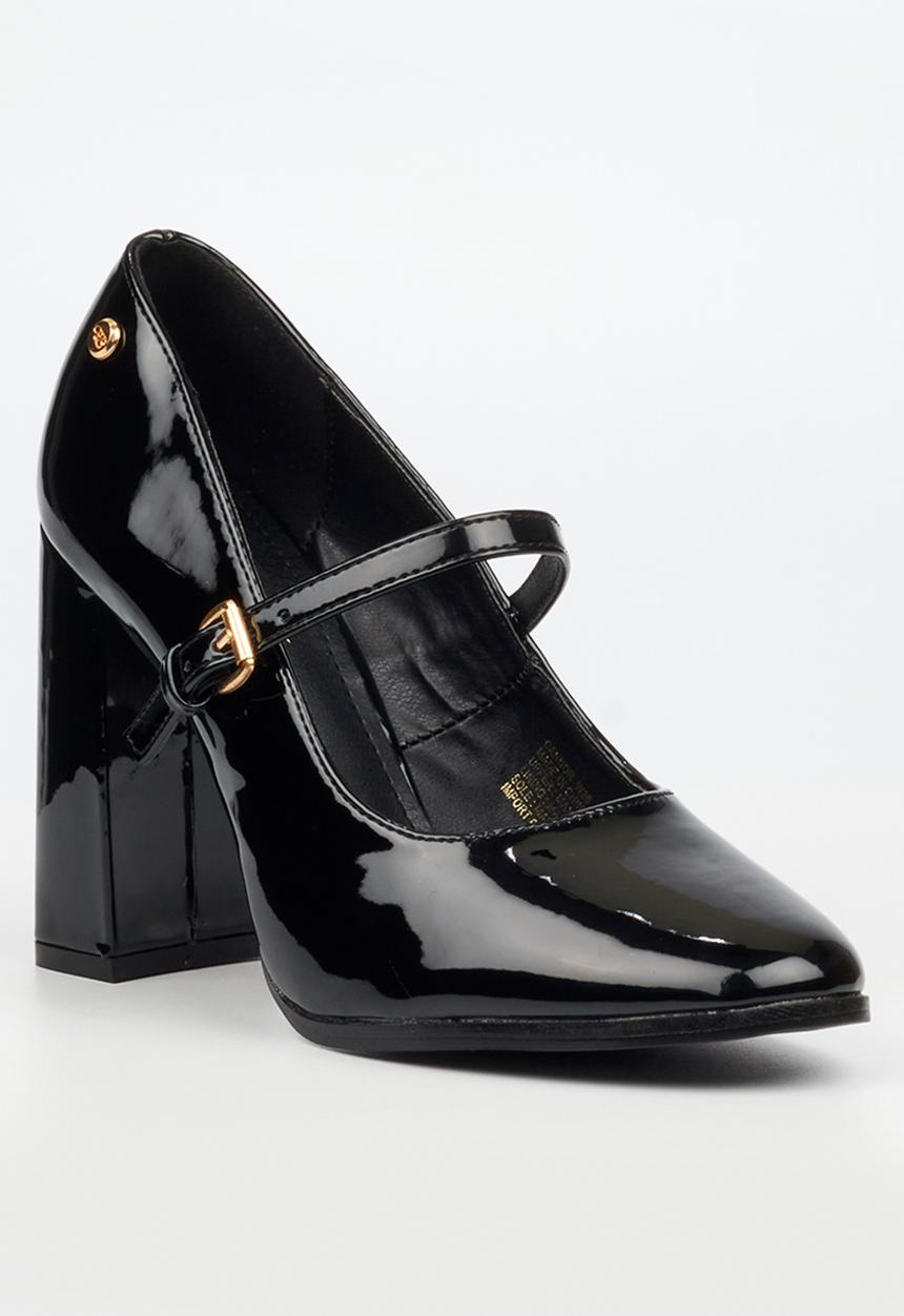 Miss Black - Shania 6 mary jane block heel - black