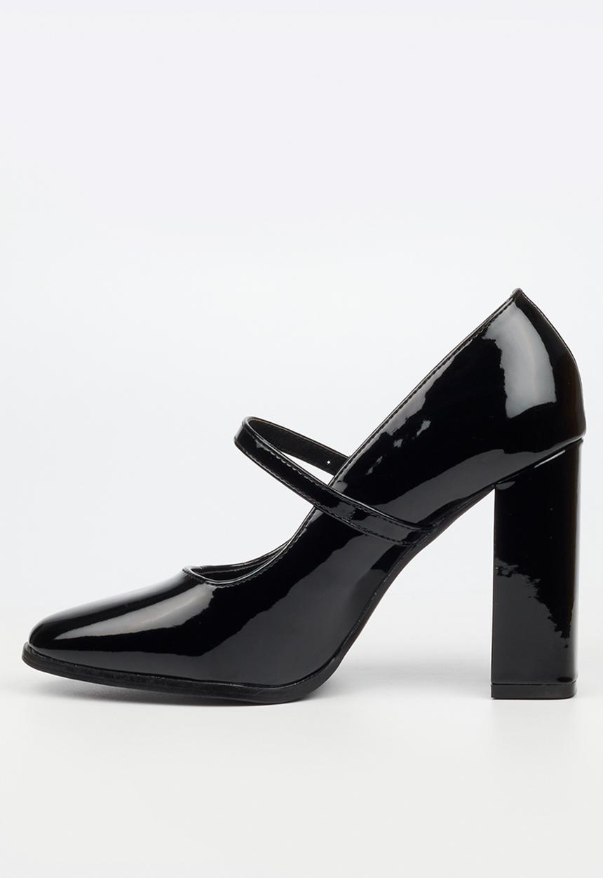 Miss Black - Shania 6 mary jane block heel - black