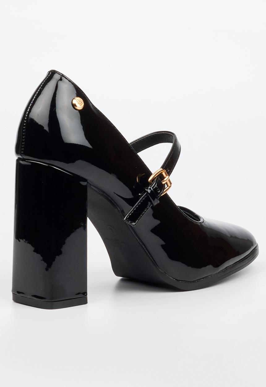 Miss Black - Shania 6 mary jane block heel - black