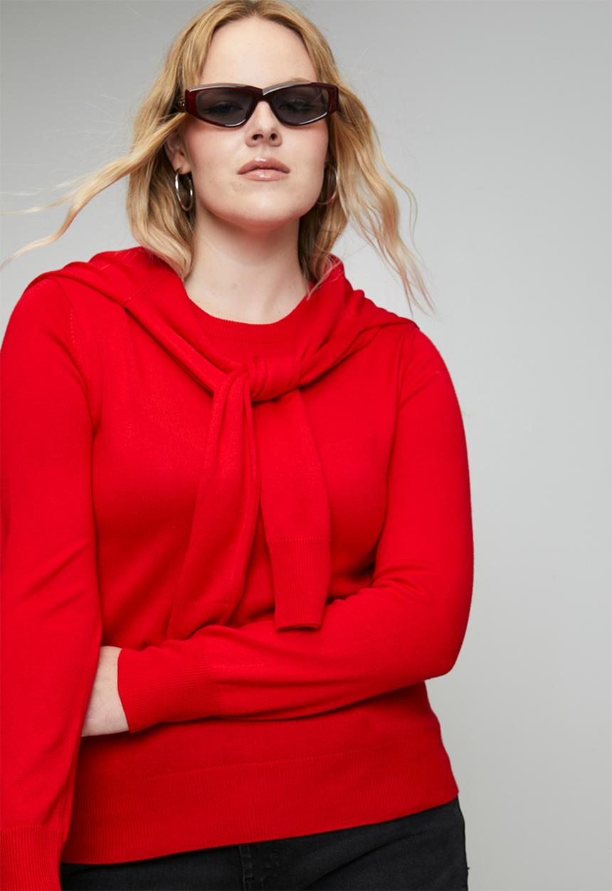 Me&B - Plus Luxe Jumper - Cherry Red