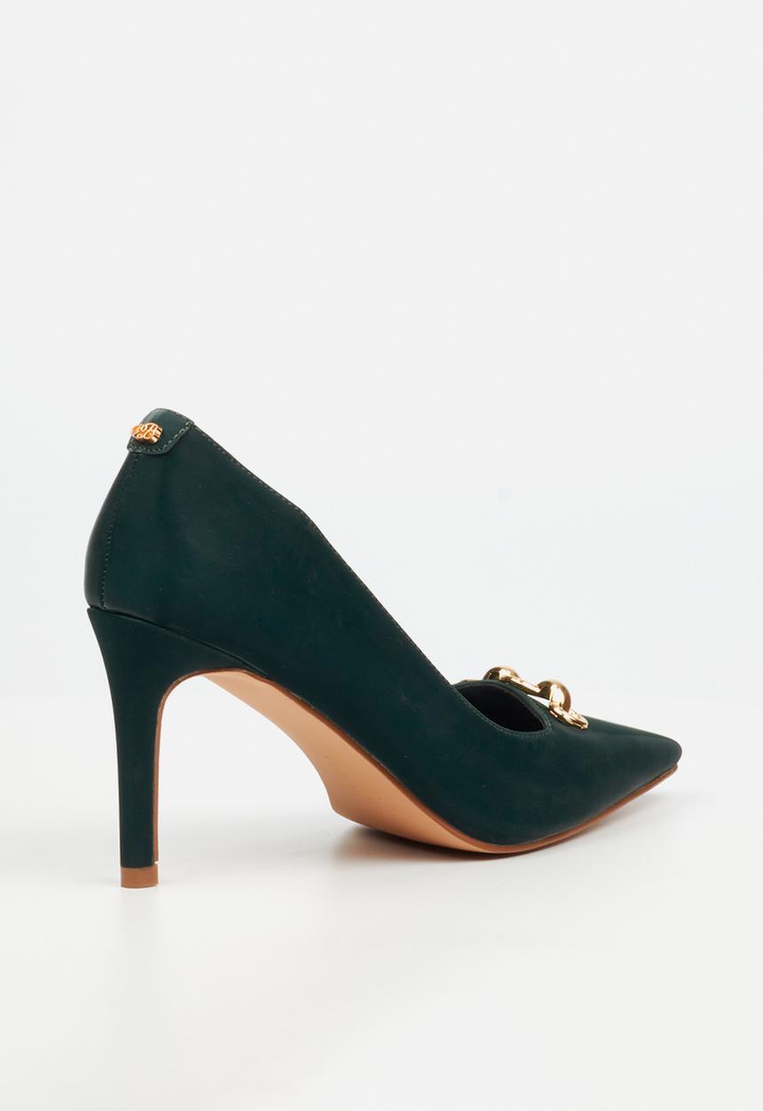 Miss Black - Tamara 2 gold chain heel - green