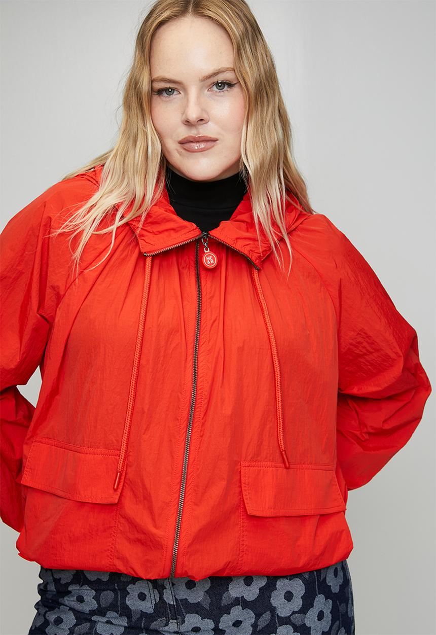 Me&B - Plus Cropped Element Jacket - Coral