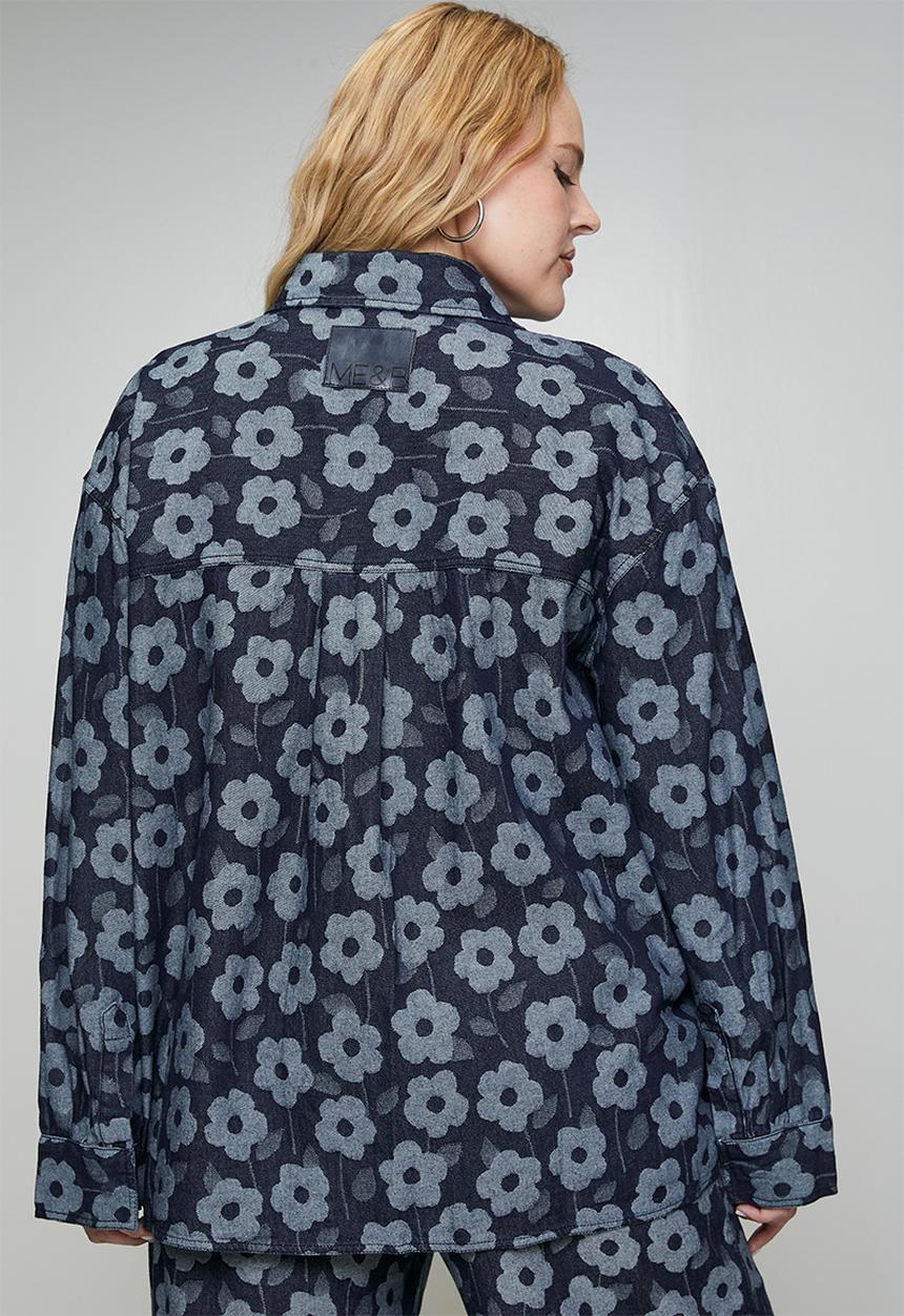 Me&B - Plus Denim Shacket - Daisy