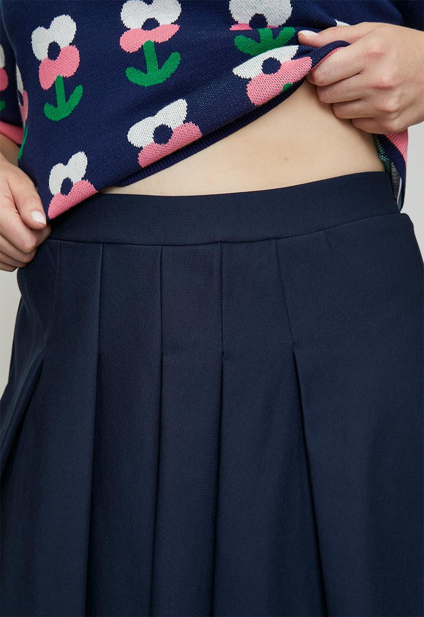 Me&B - Plus Ponti Mini Skirt - Ink