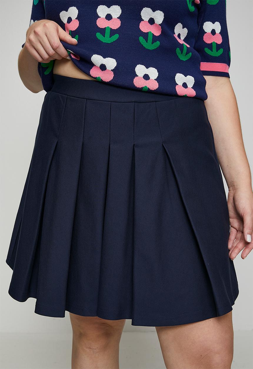 Me&B - Plus Ponti Mini Skirt - Ink