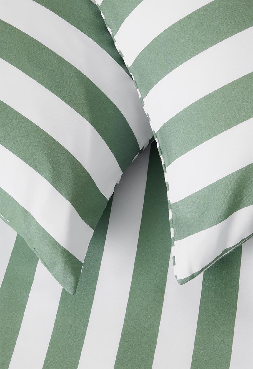Sixth Floor - Stripe duvet cover - Sage