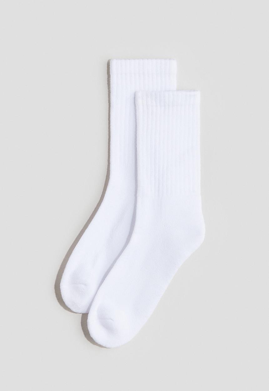H&M - 5-pack ribbed terry socks - white