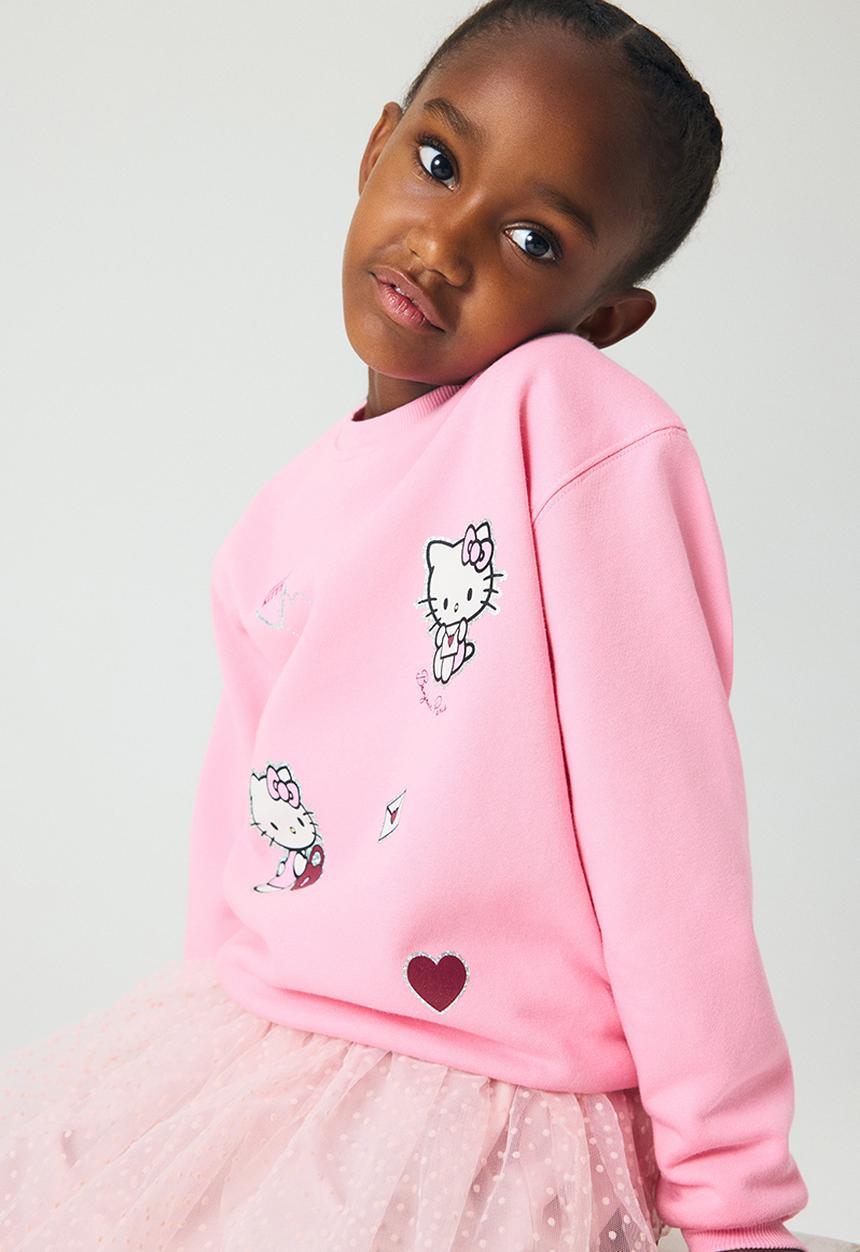 Motif-detail sweatshirt - pink/hello kitty - 1243063046 H&M Tops ...