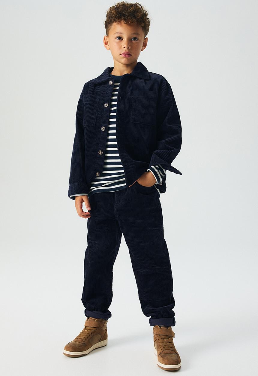 H&M - Cotton corduroy trousers - navy blue 