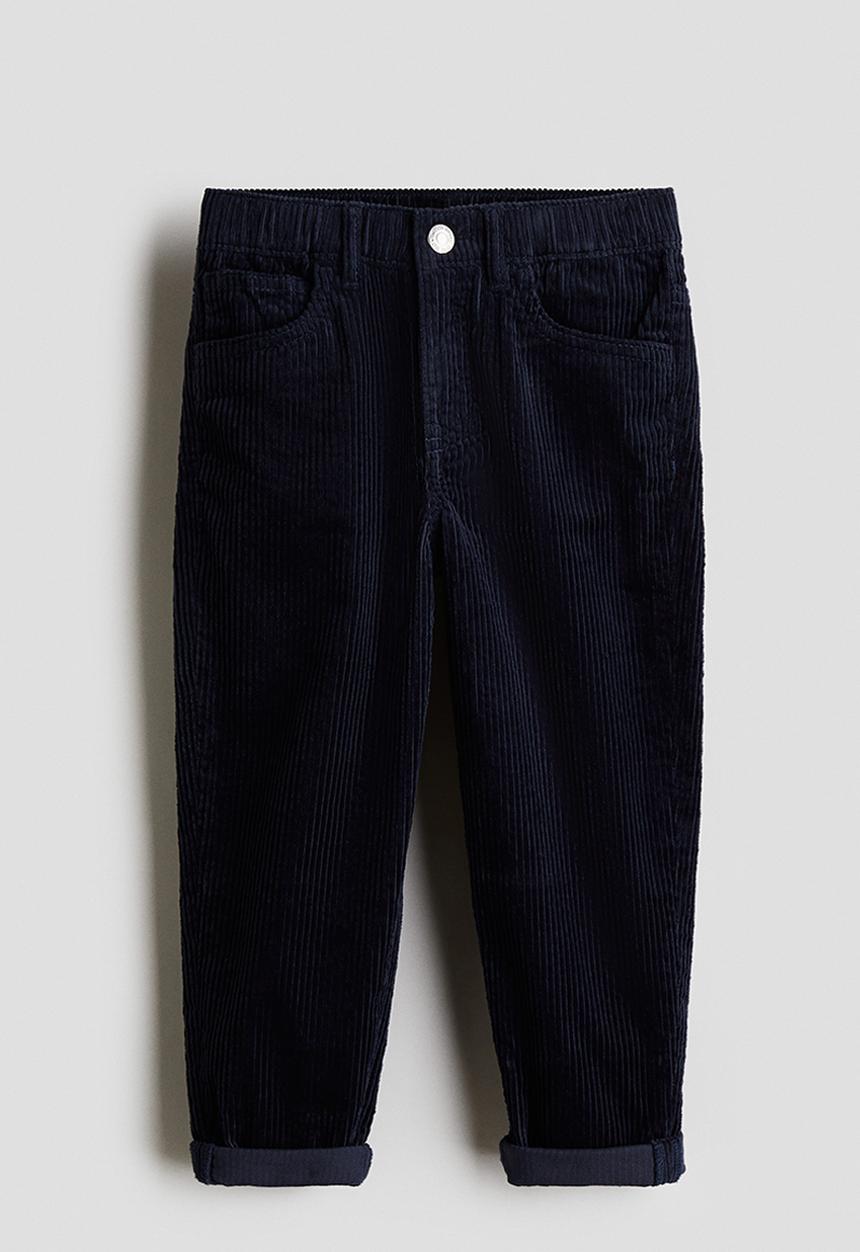 H&M - Cotton corduroy trousers - navy blue 