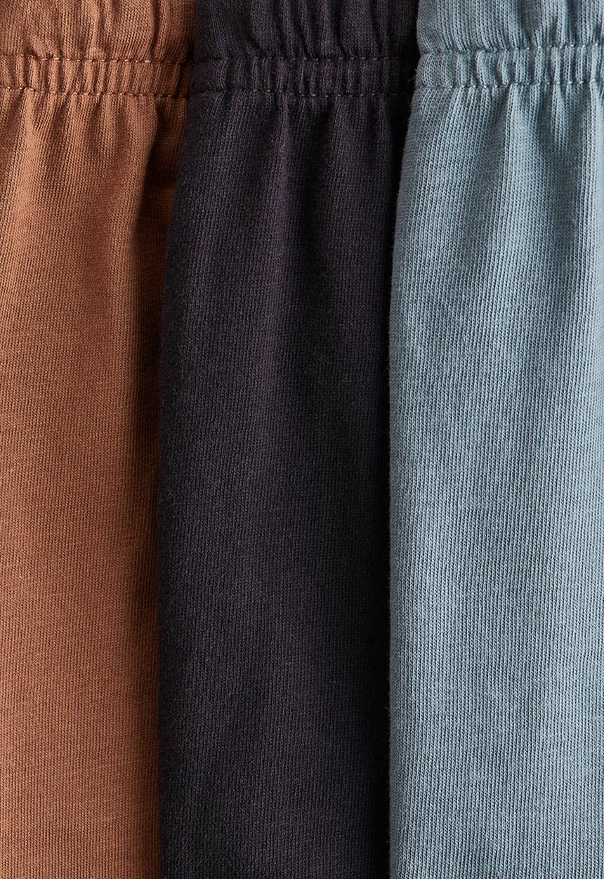 H&M - 3-Pack cotton shorts - light turquoise/brown