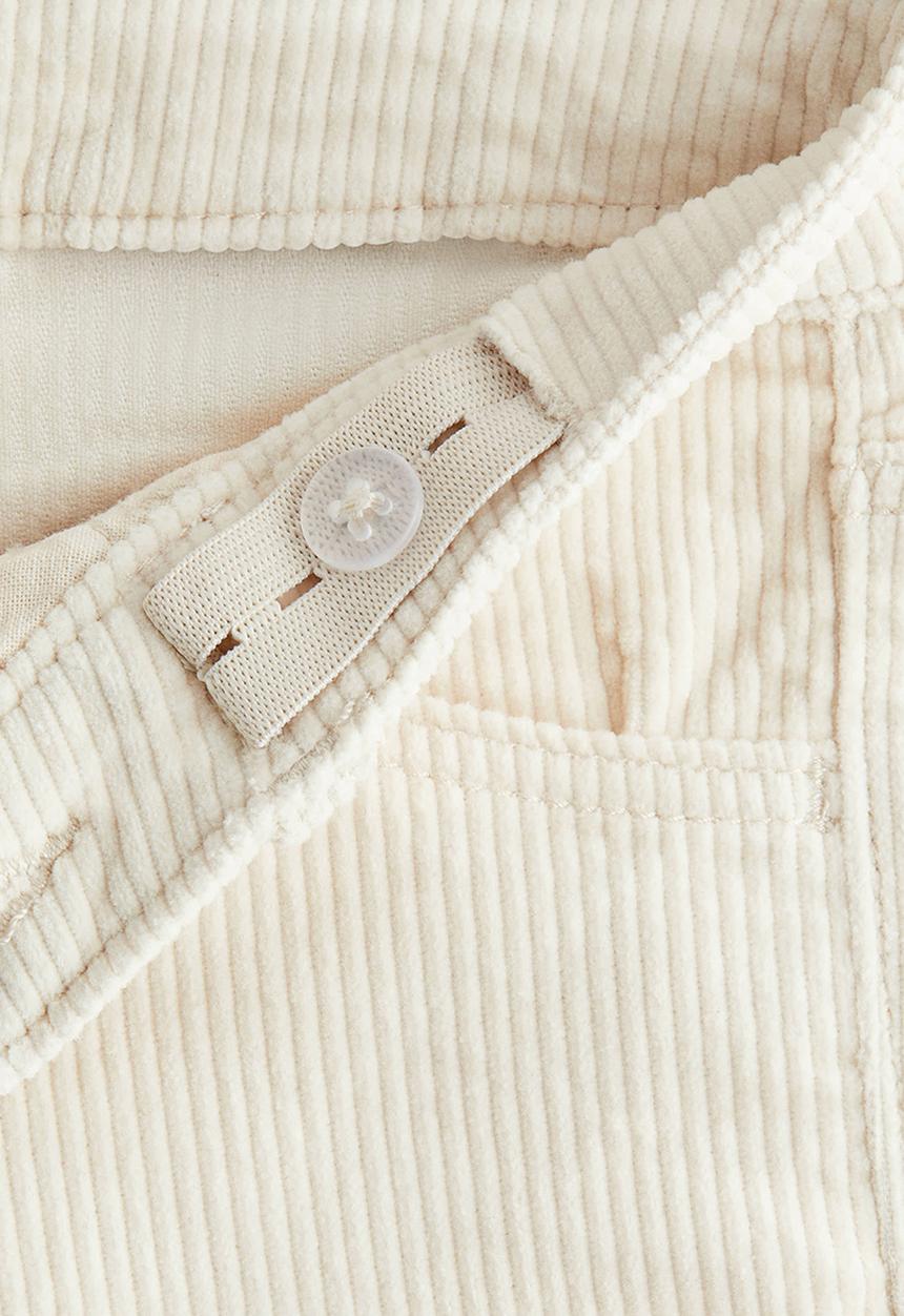 H&M - Wide cotton corduroy trousers - light beige