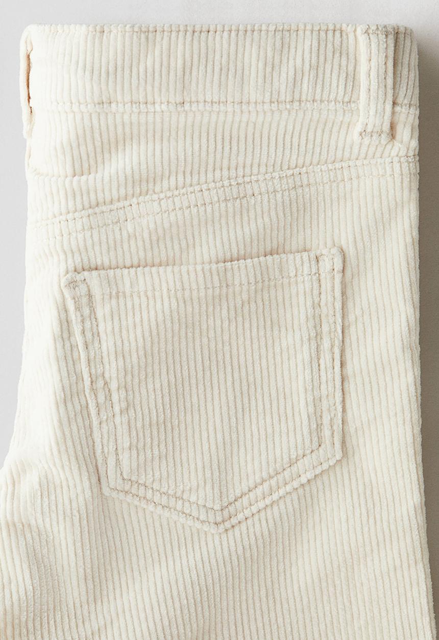 H&M - Wide cotton corduroy trousers - light beige