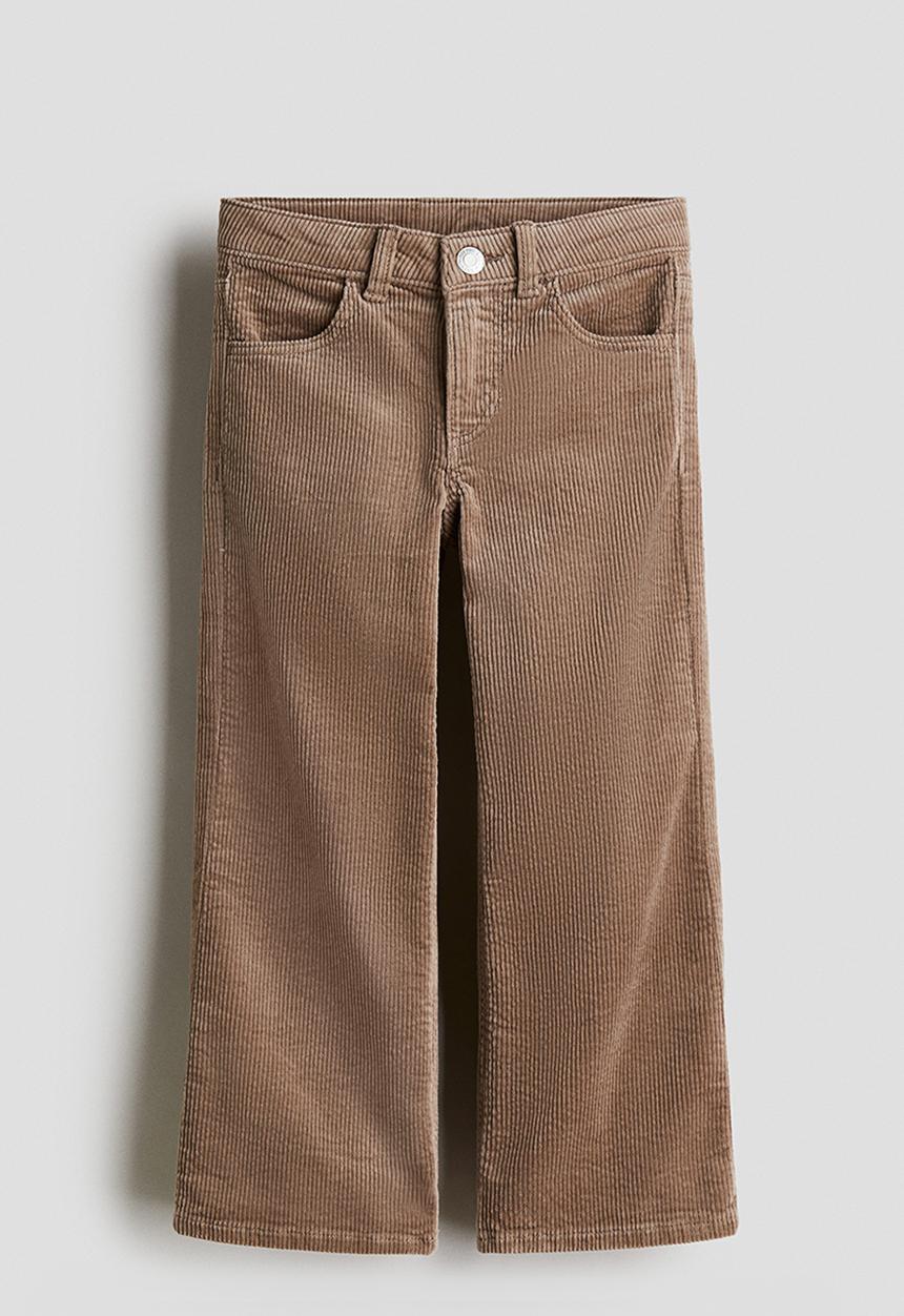 H&M - Wide cotton corduroy trousers - beige