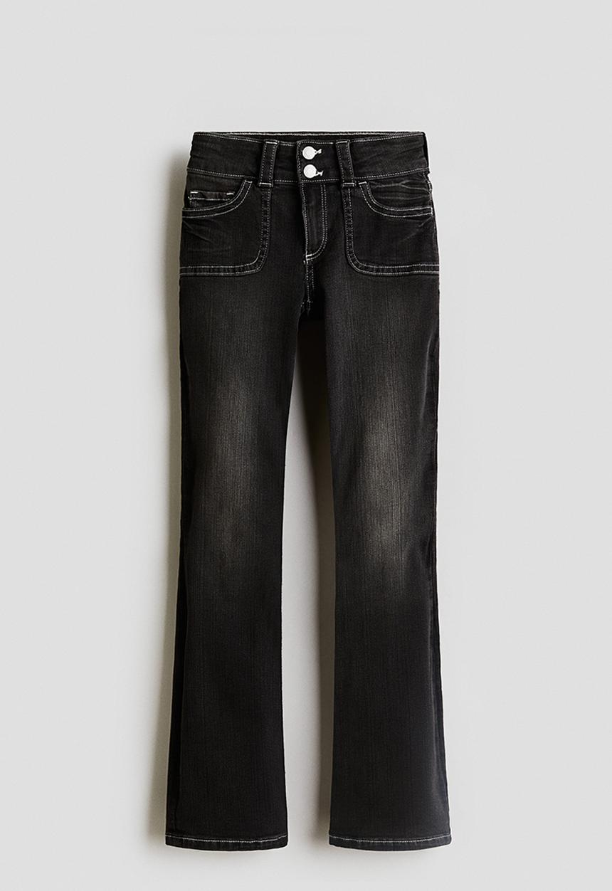 H&M - Bootcut leg low jeans - denim black 