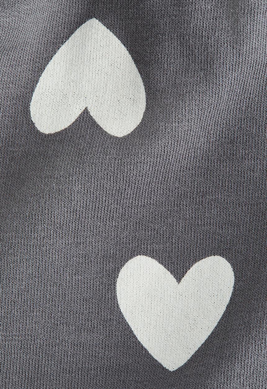 H&M - Printed brushed-inside leggings - grey/hearts