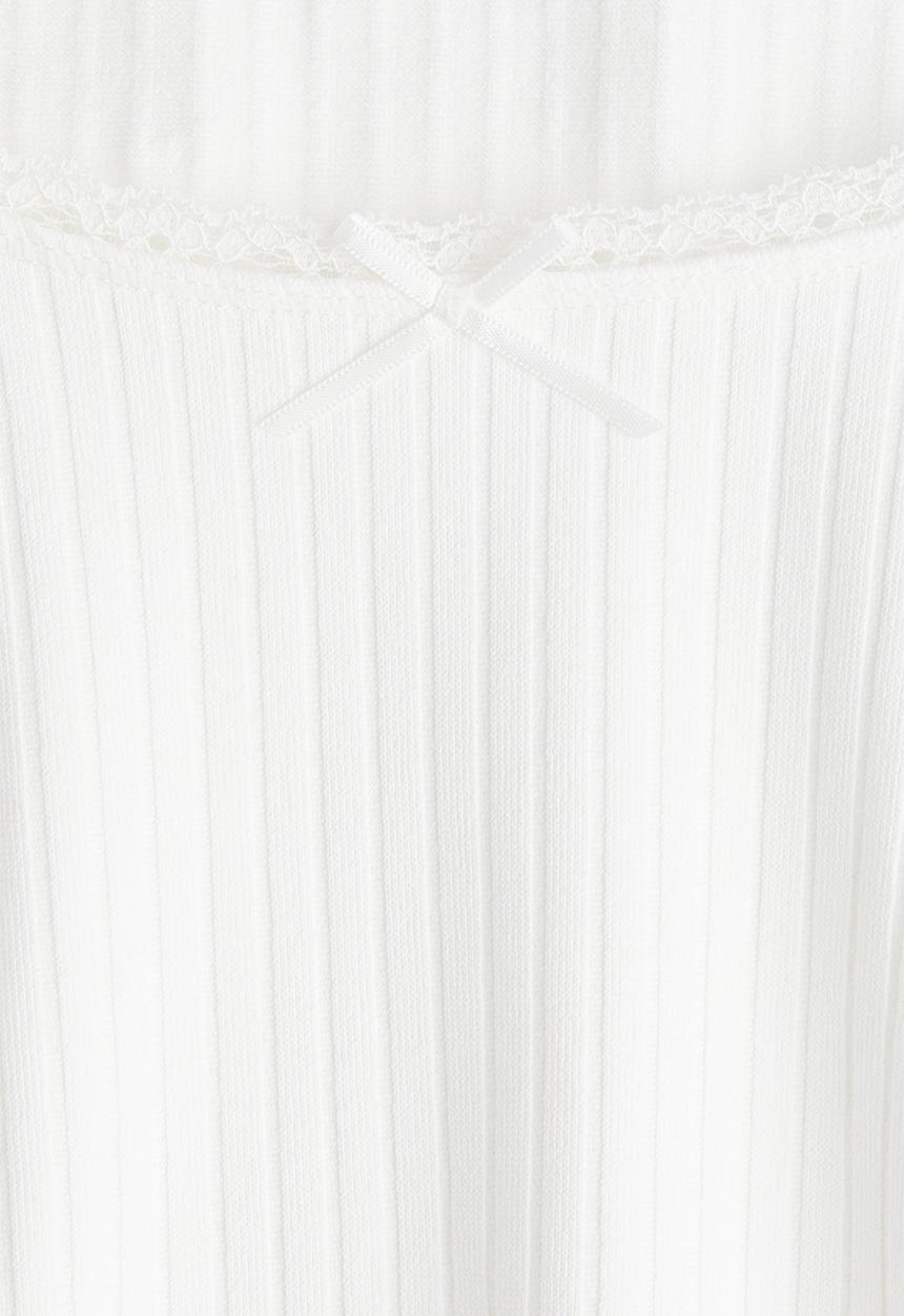 H&M - Ribbed jersey top - white
