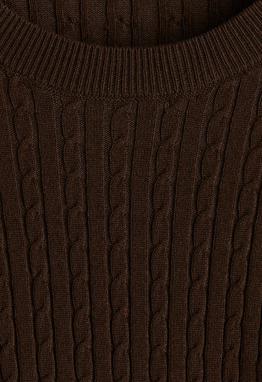 H&M - Cable-knit jumper - dark brown