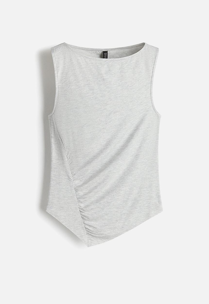 H&M - Draped jersey vest top - light grey marl