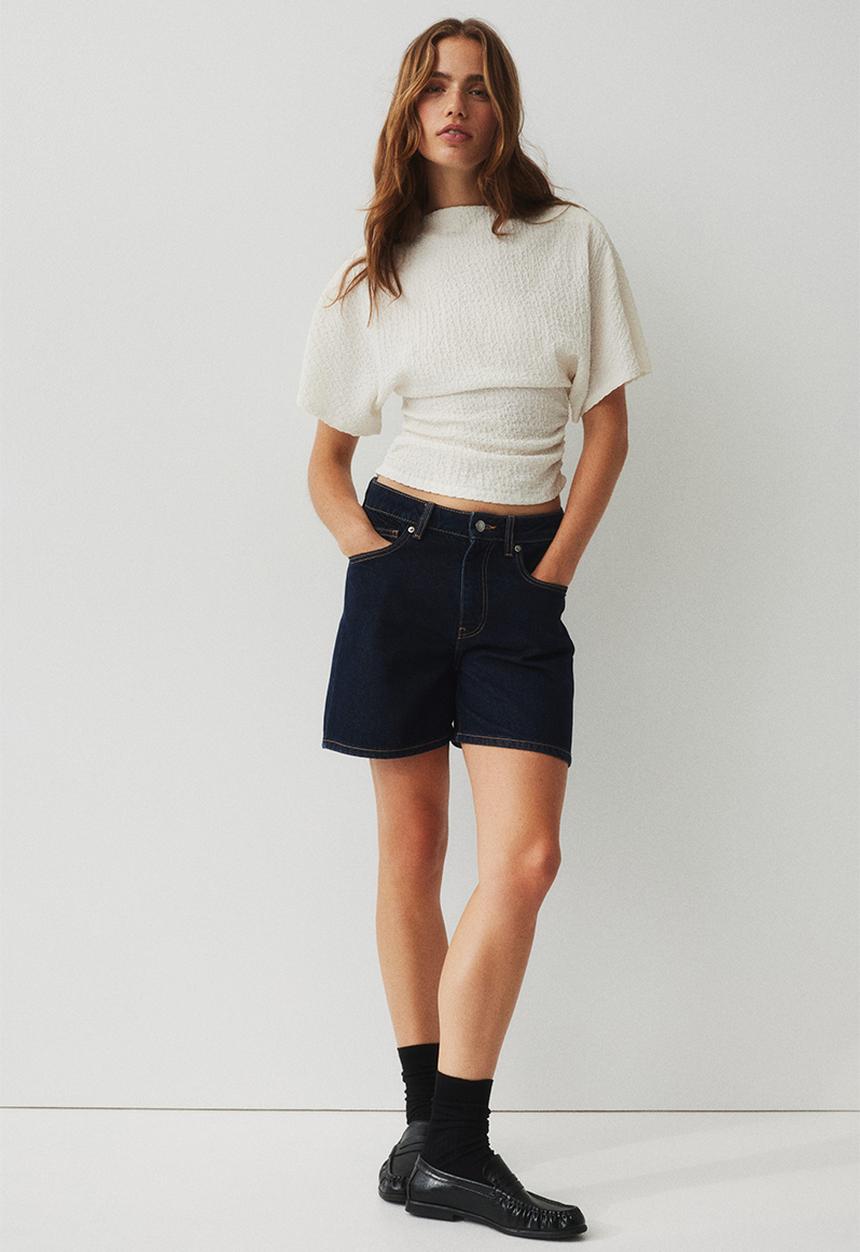 H&M - Textured jersey top - white