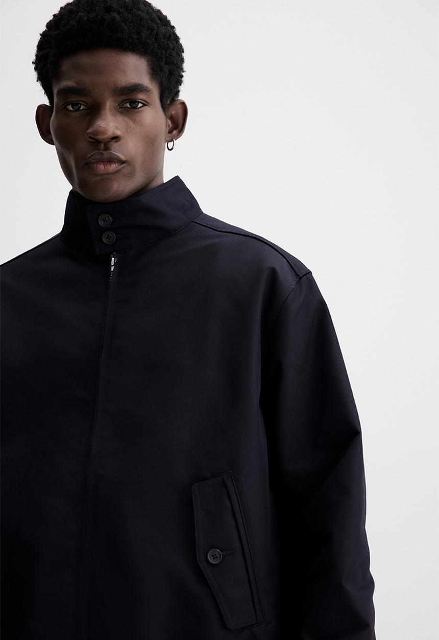 H&M - Loose fit funnel-neck jacket - navy blue