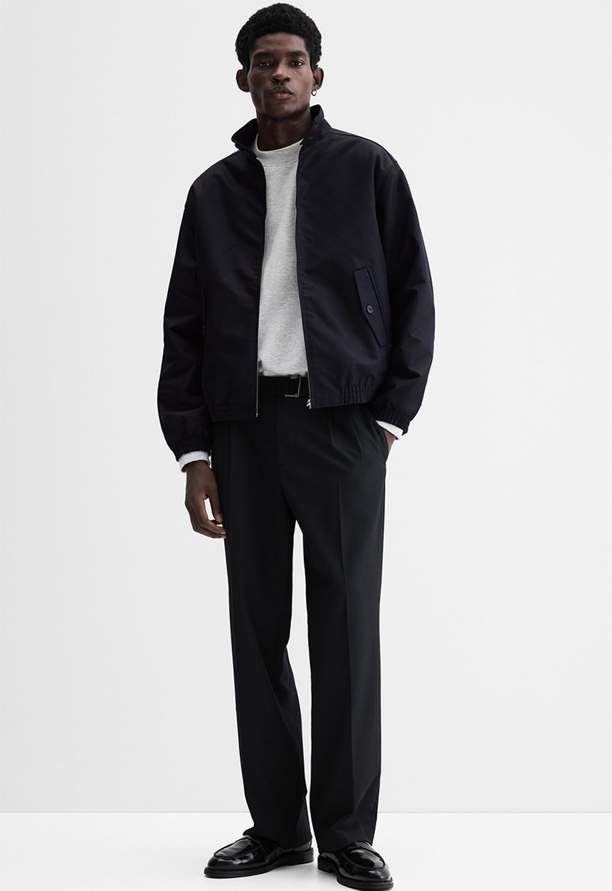 H&M - Loose fit funnel-neck jacket - navy blue