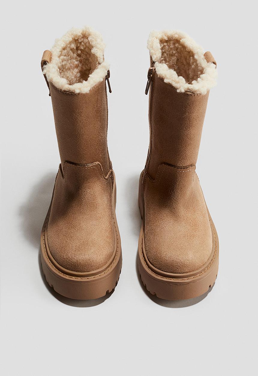 H&M - Warm-lined calf-high boots - beige
