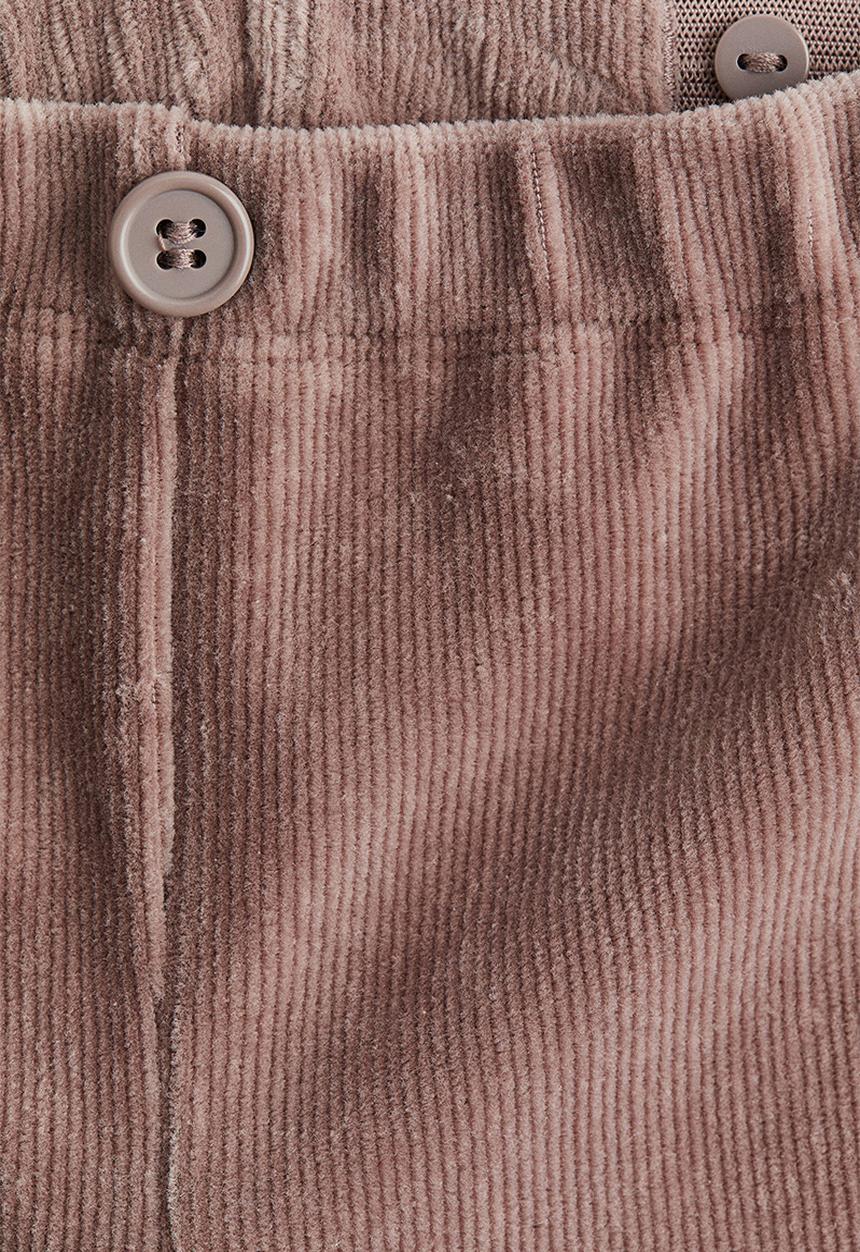H&M - Ribbed velour leggings - light brown