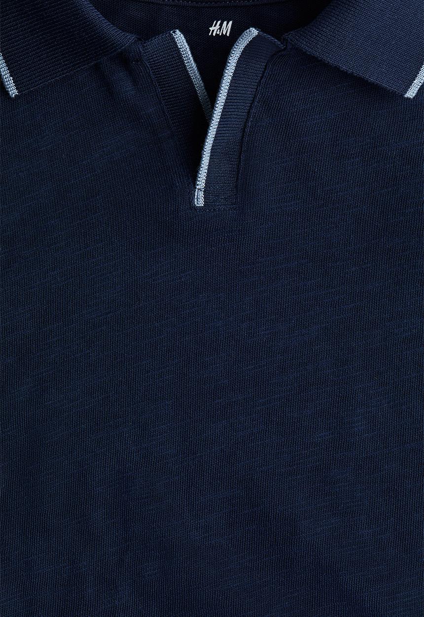 H&M - Cotton polo shirt - navy blue