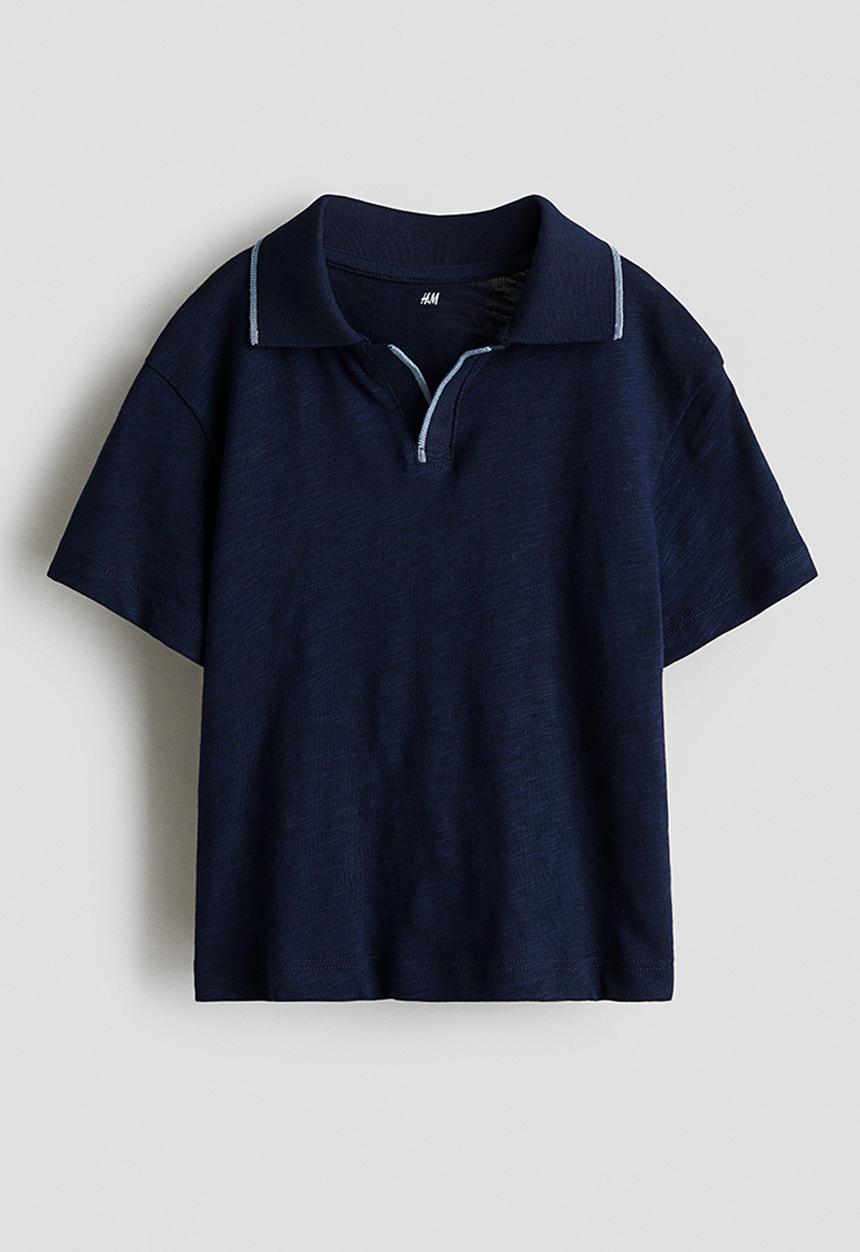 H&M - Cotton polo shirt - navy blue