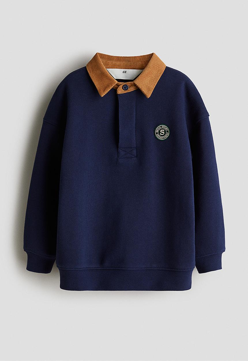 H&M - Loose-fit rugby shirt - navy blue/s