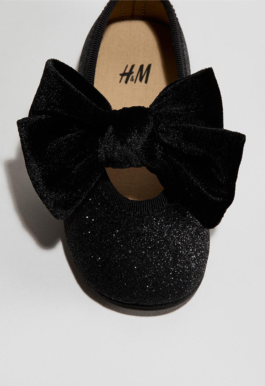 H&M - Bow-detail ballet pumps - black