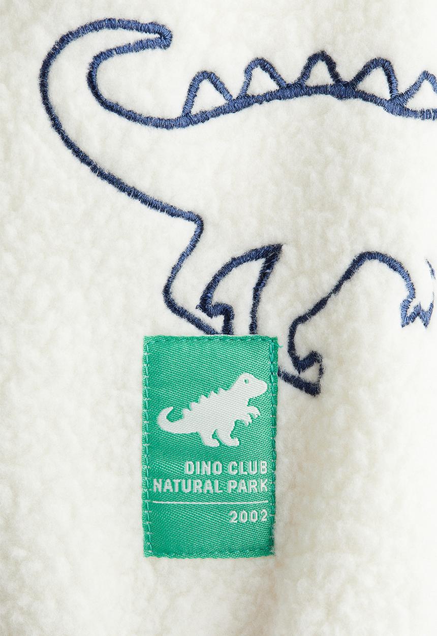 H&M - Teddy sweatshirt - white/dinosaurs