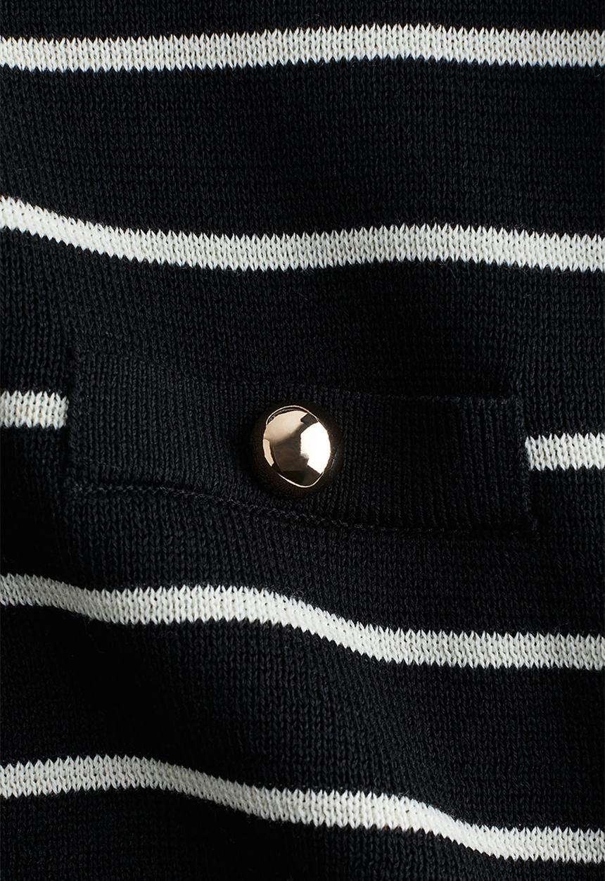 H&M - Fine-knit cardigan - black/striped