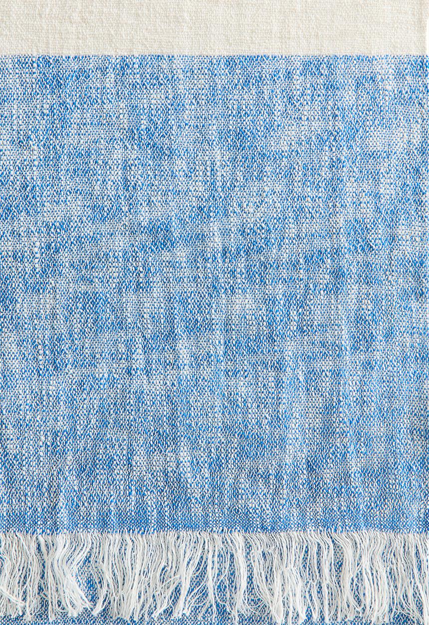 H&M - Linen-blend blanket - blue/cream