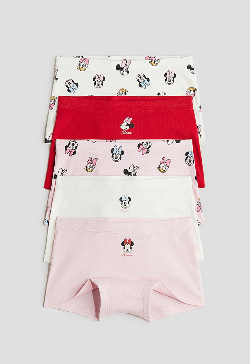 H&M - 5-pack cotton boxer briefs - pink/minnie mouse 