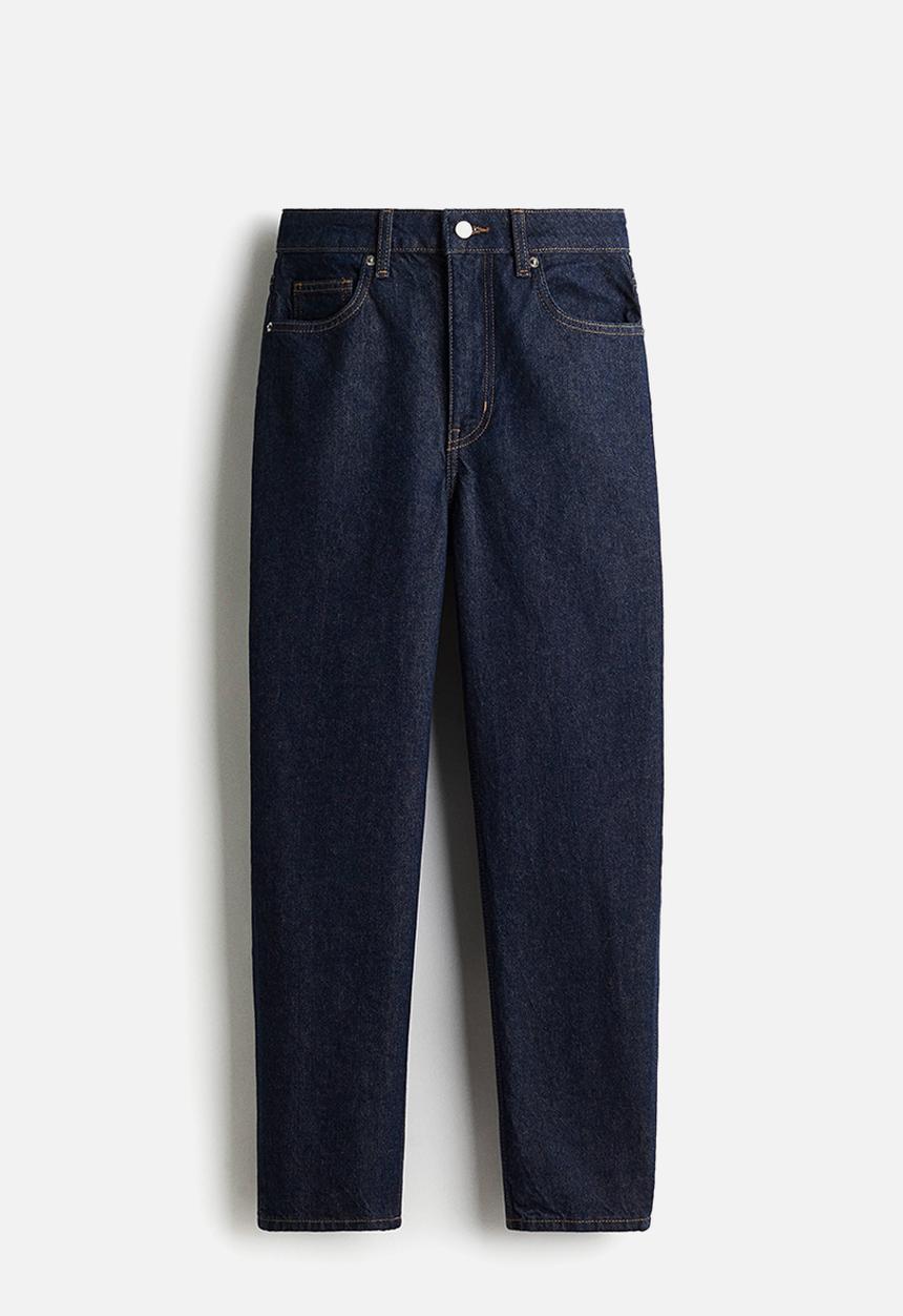 H&M - Mom slim fit high waist ankle jeans - dark denim blue