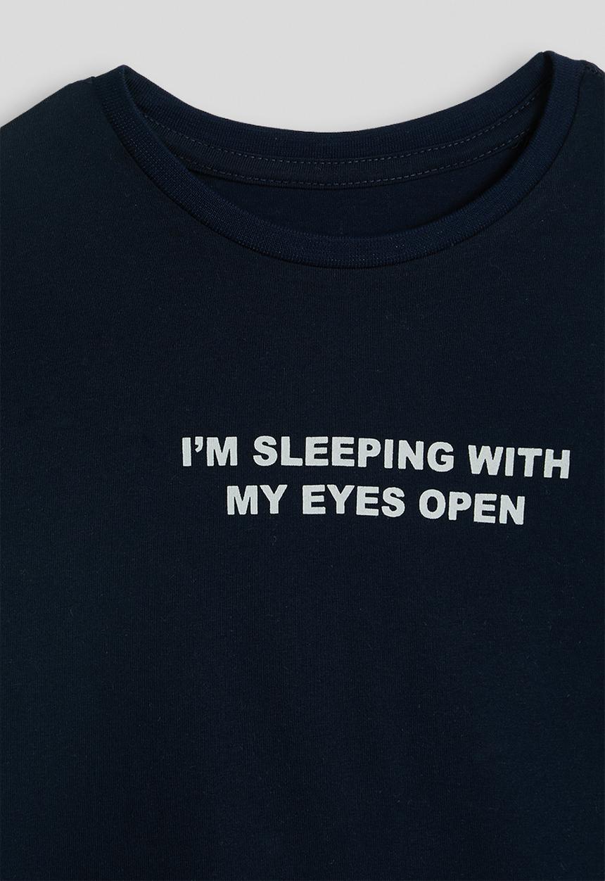 Pop Candy - Slogan pj set - midnight blue/grey