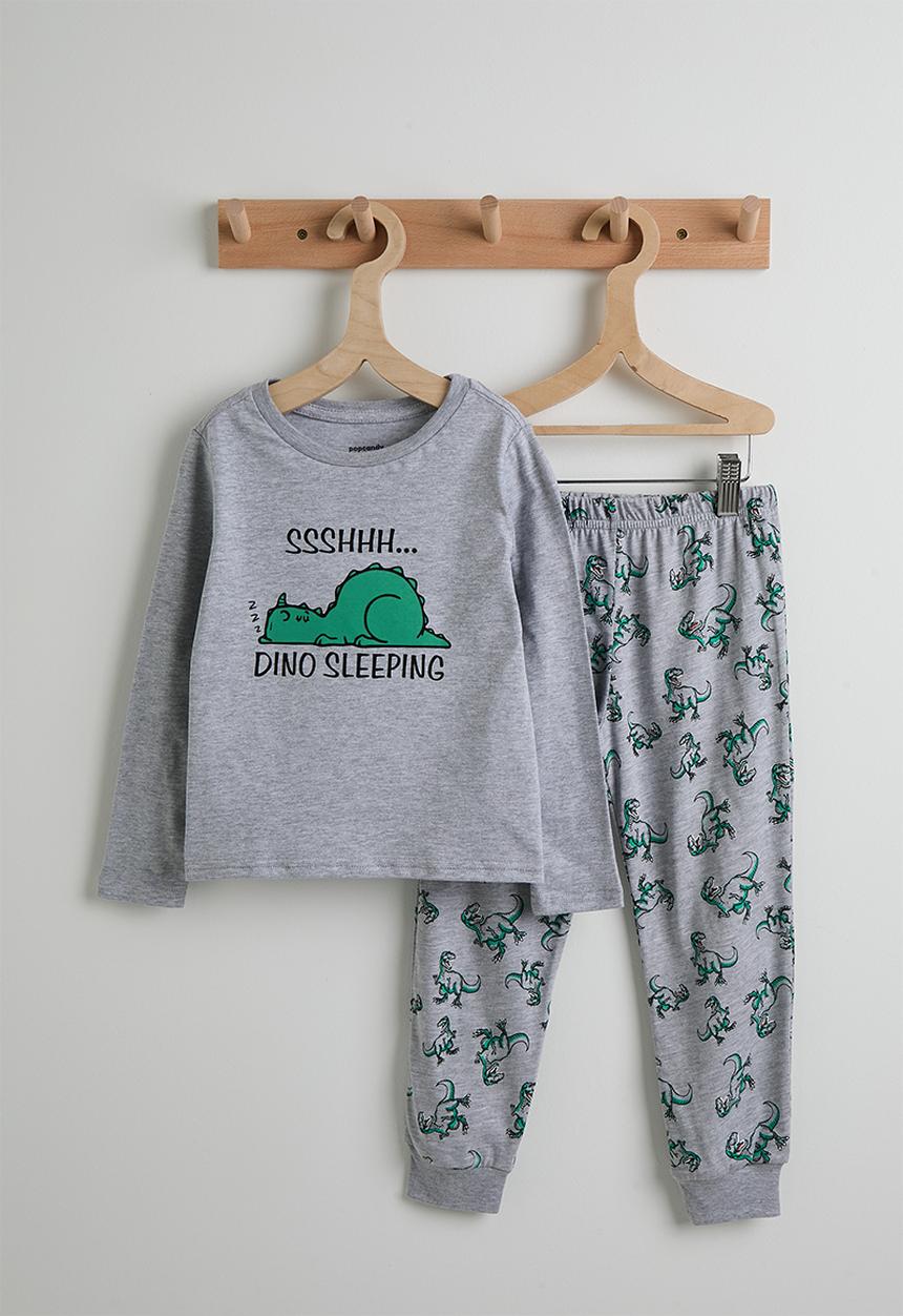 Pop Candy - Dino pj set - grey