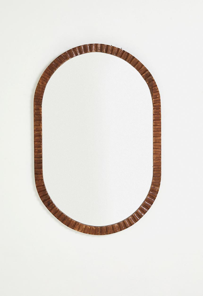 Sixth Floor - Fluted Wooden Mirror - Natural
