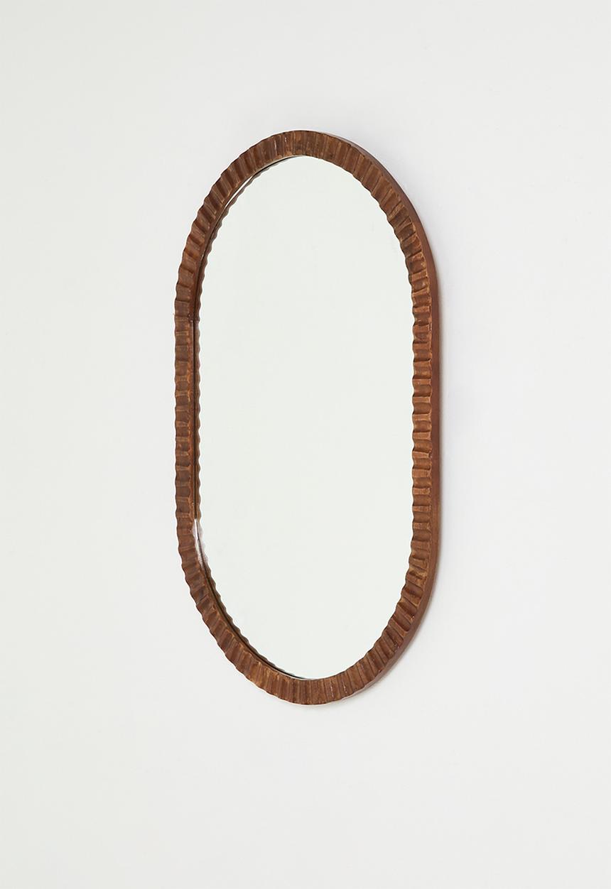 Sixth Floor - Fluted Wooden Mirror - Natural