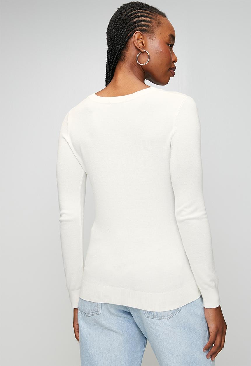 GUESS - Saylor Logo Sweater - Cream White