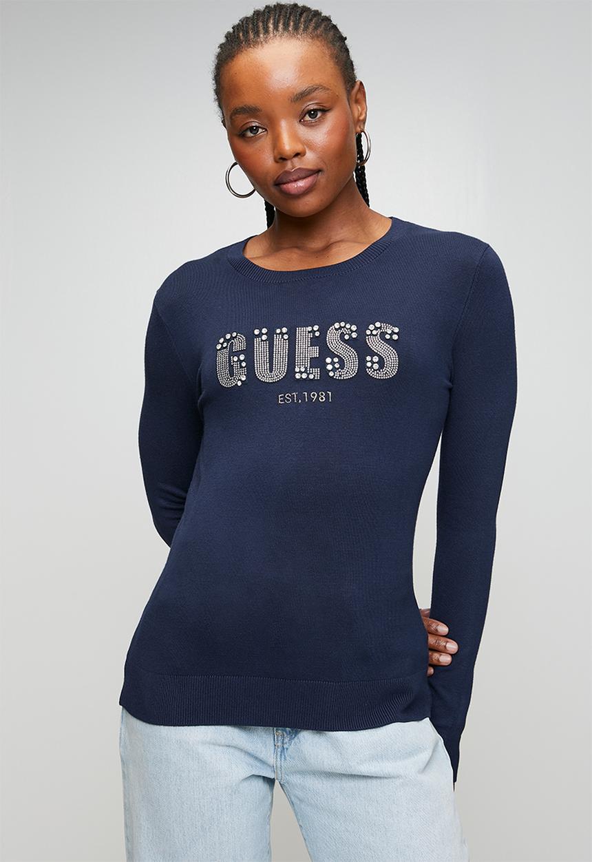 GUESS - Reyna Logo Sweater - Suiting Blue