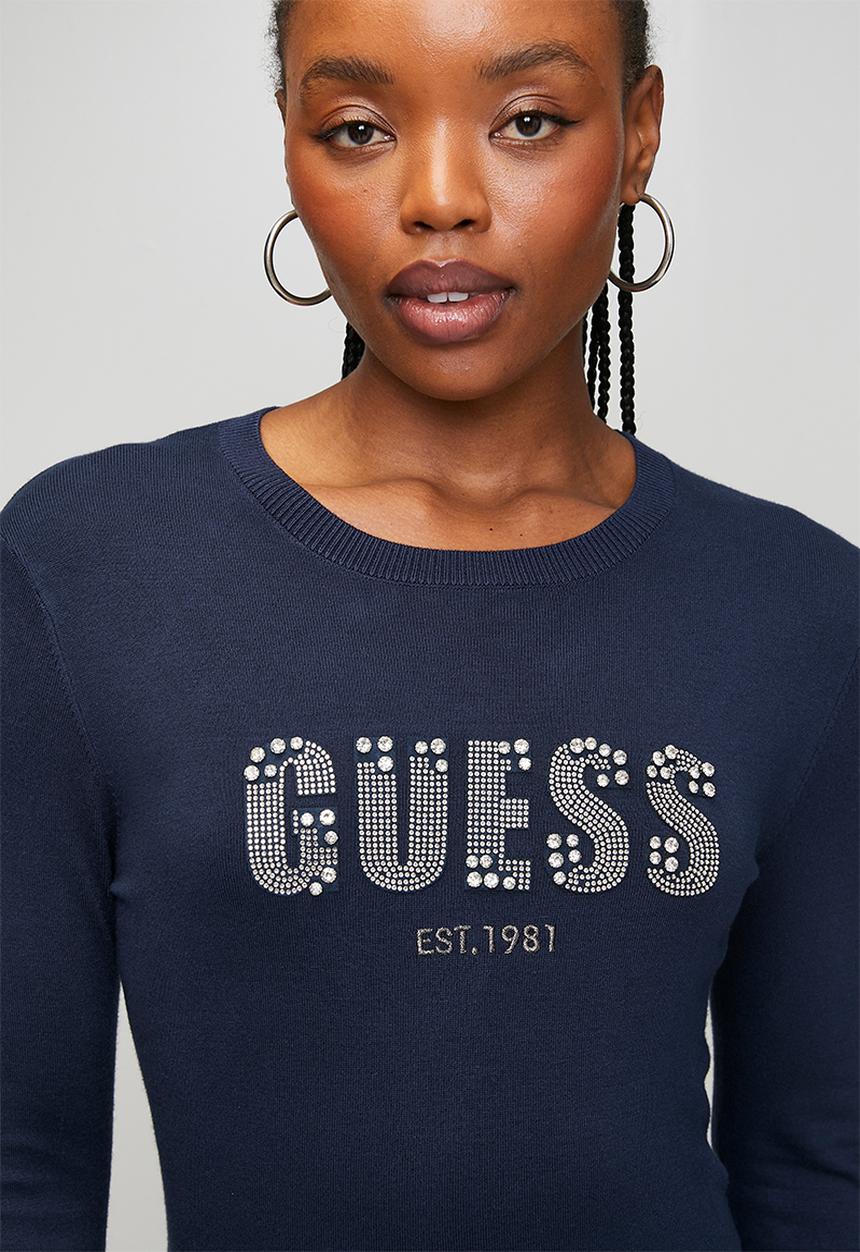GUESS - Reyna Logo Sweater - Suiting Blue