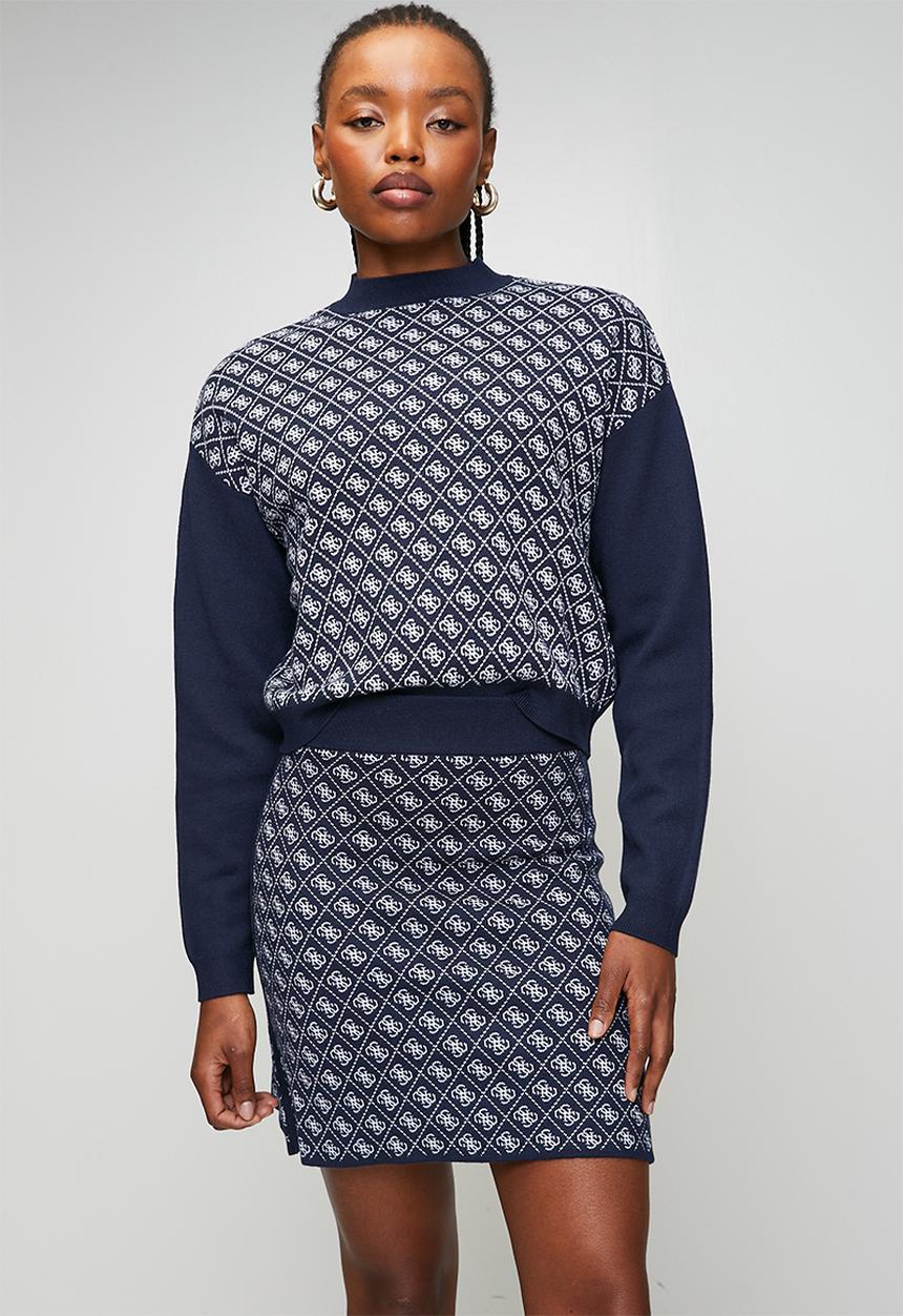GUESS - Aubrey 4G Skirt - Blue And Cream
